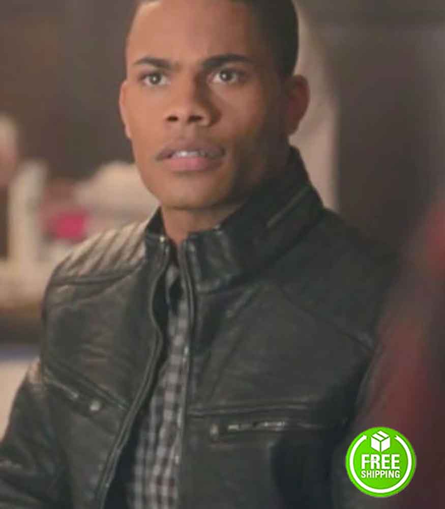 RIVERDALE JORDAN CALLOWAY (CHUCK CLAYTON) BLACK CAFÉ RACER LEATHER JACKET