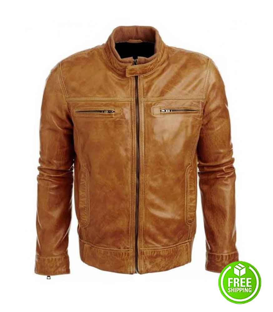 ARROW COLIN DONNELL (TOMMY MERLYN) BROWN LEATHER JACKET