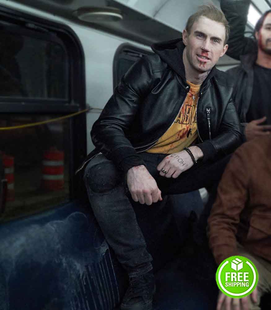 NOBODY ALEKSANDR PAL (TEDDY KUZNETSOV) BLACK LEATHER JACKET