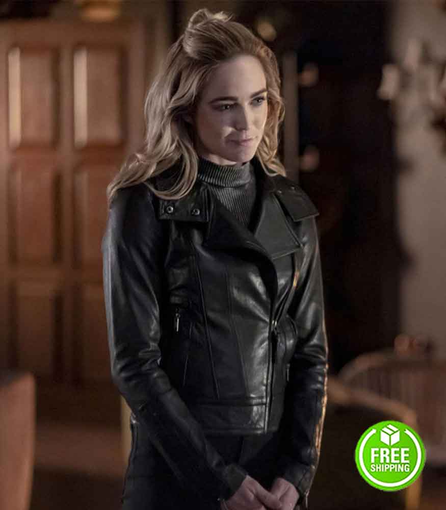 ARROW SEASON 8 CAITY LOTZ (SARA LANCE) BLACK LEATHER JACKET