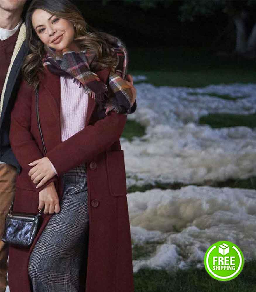 HOLLY & IVY JANEL PARRISH (MELODY KNAPP) MAROON WOOL TRENCH COAT