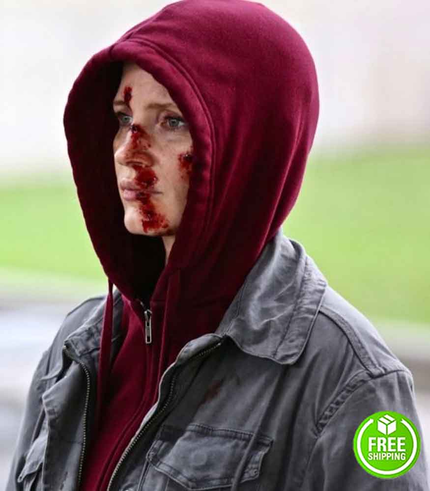 AVA JESSICA CHASTAIN (AVA) GREY COTTON JACKET