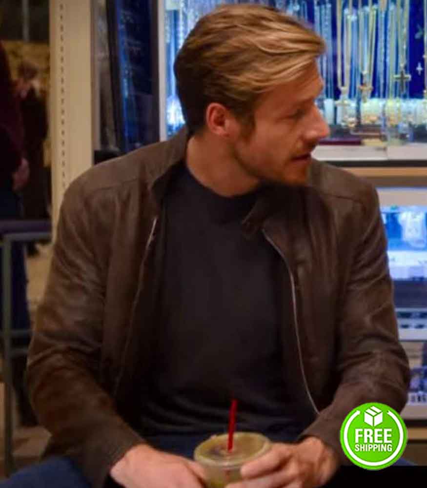 HOLIDATE LUKE BRACEY (JACKSON) BROWN LEATHER JACKET
