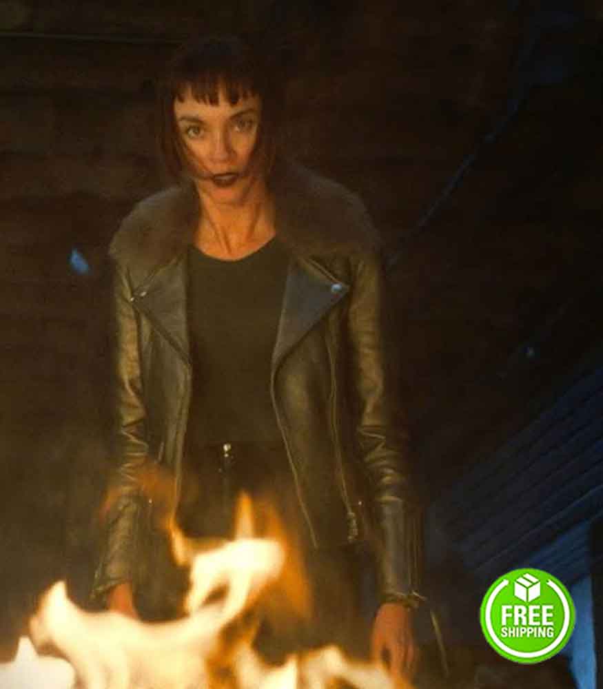 HELSTROM SYDNEY LEMMON (ANA HELSTROM) BLACK LEATHER JACKET