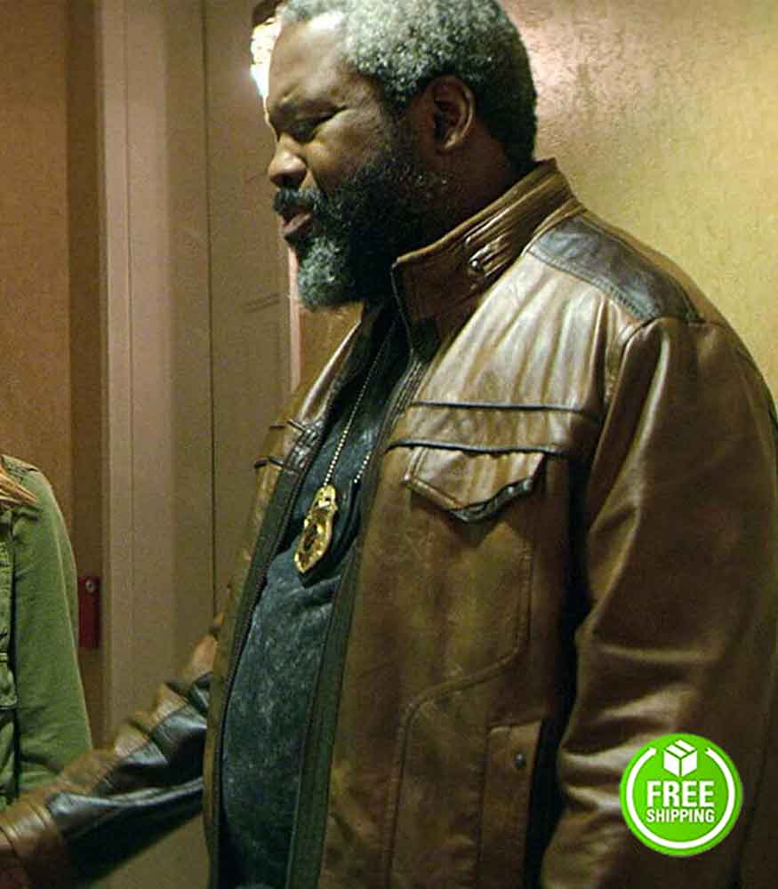 TEENAGE BOUNTY HUNTERS KADEEM HARDISON (BOWSER JENKINS) BROWN LEATHER JACKET