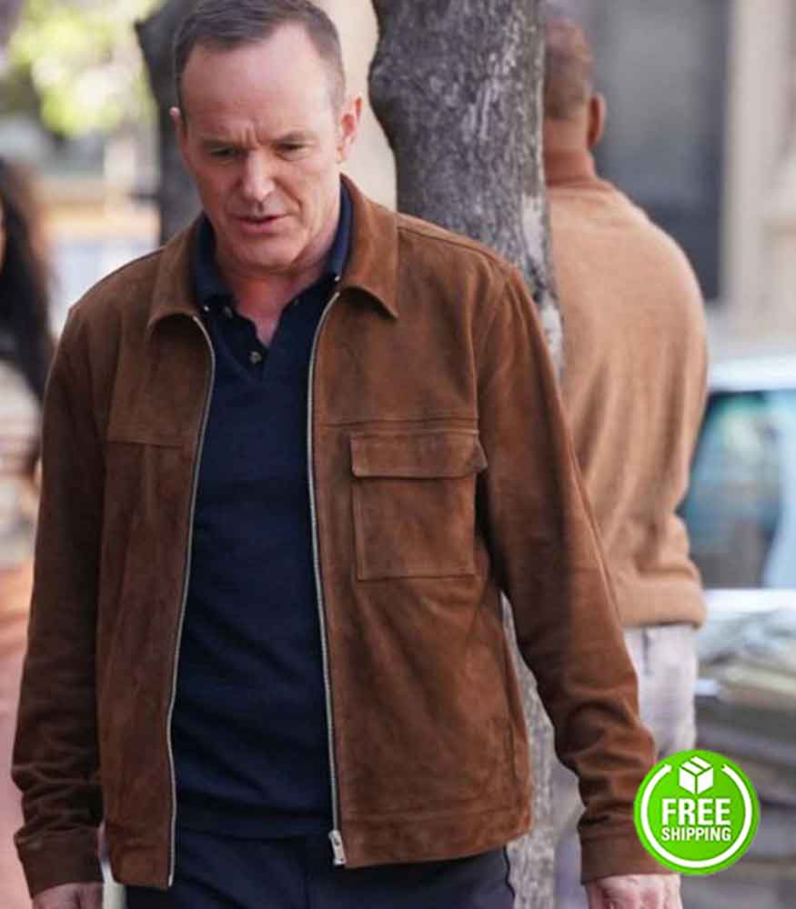 AGENTS OF SHIELD CLARK GREGG (PHIL COULSON) BROWN SUEDE LEATHER JACKET