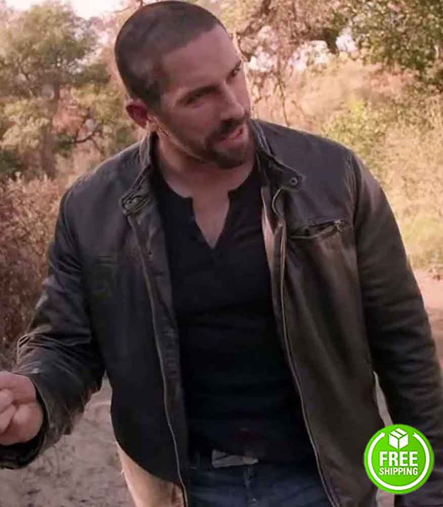 CLOSE RANGE SCOTT ADKINS (COLTON MACREADY) BROWN LEATHER JACKET