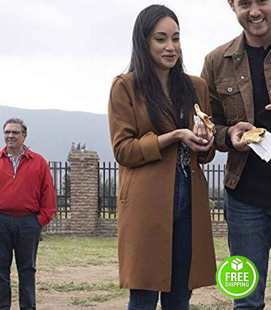 THE BACHELOR VICTORIA FULLER BROWN WOOL TRENCH COAT