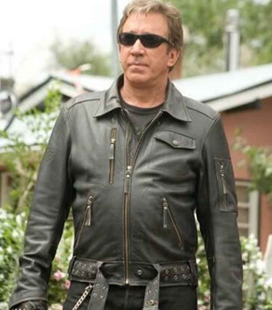 WILD HOGS TIM ALLEN (DOUG MADSEN) BLACK BIKER LEATHER JACKET