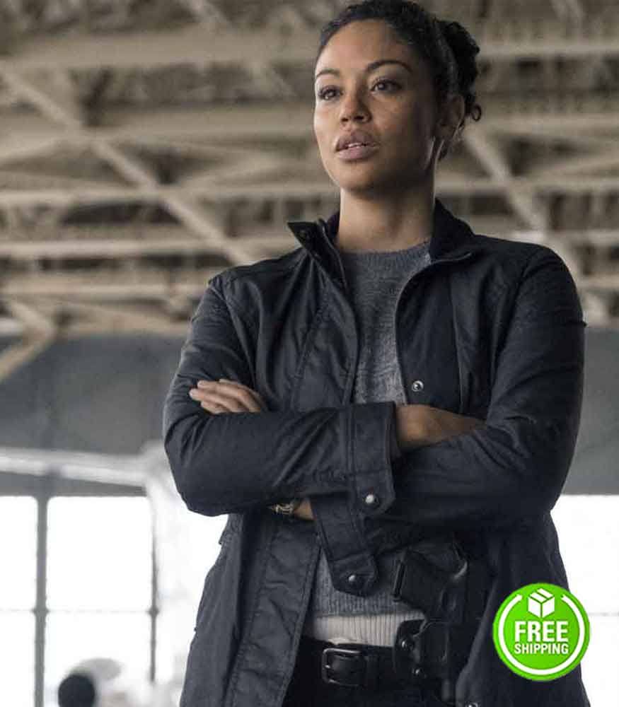 DEBRIS RIANN STEELE (FINOLA JONES) BLACK COTTON JACKET