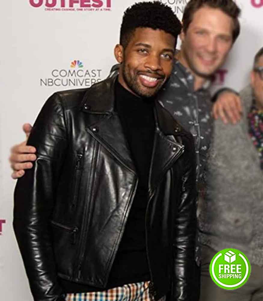 BREAKING FAST DOUG LOCKE (JOSH) BLACK LEATHER JACKET