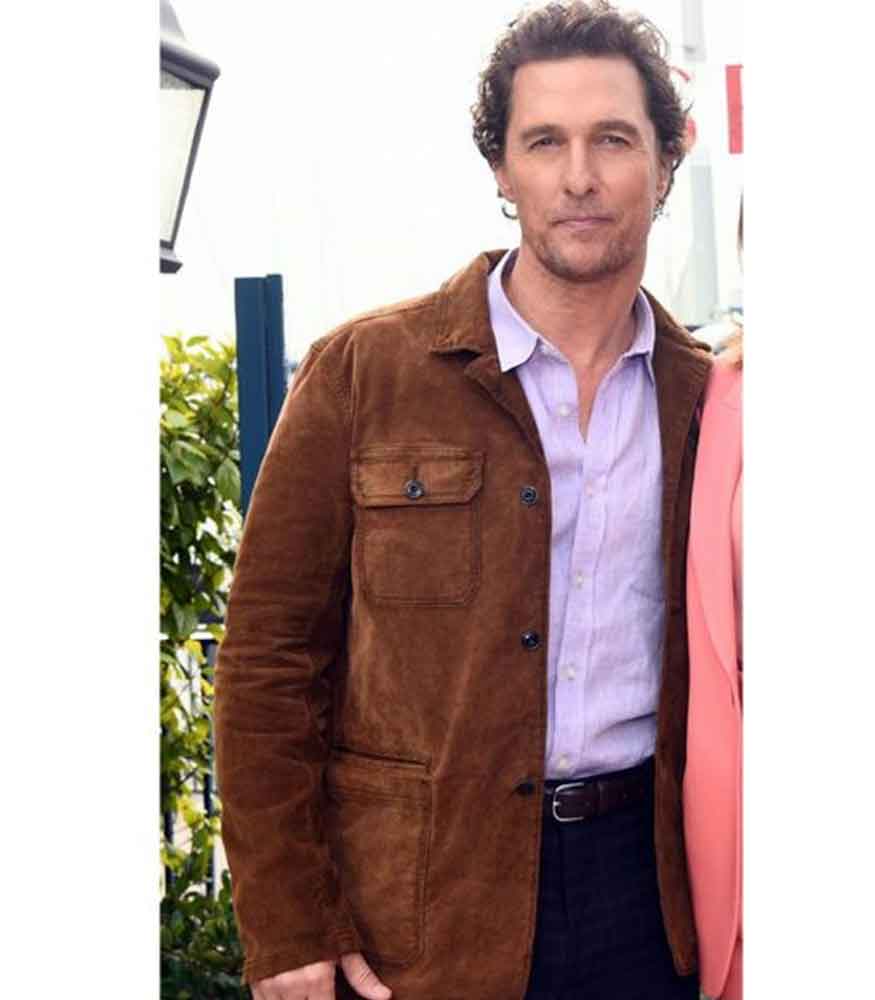SERENITY MATTHEW MCCONAUGHEY (BAKER DILL) BROWN SUEDE LEATHER JACKET