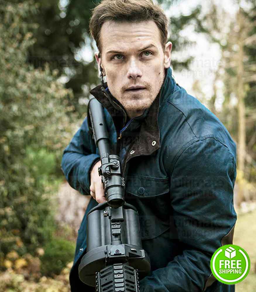 Sam-Heughan-SAS-Red-Notice-Tom-Buckingham-Black-Cotton-Jacket
