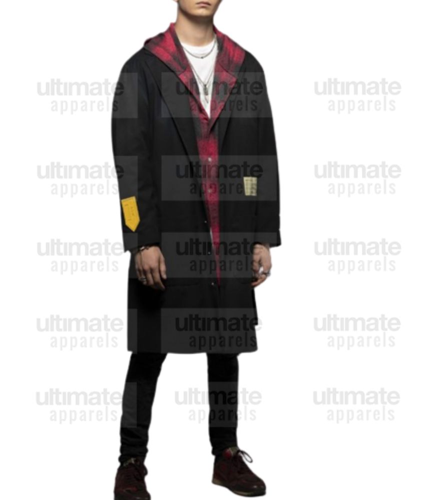 Alex Rider Otto Farrant Black Wool Trench Coat