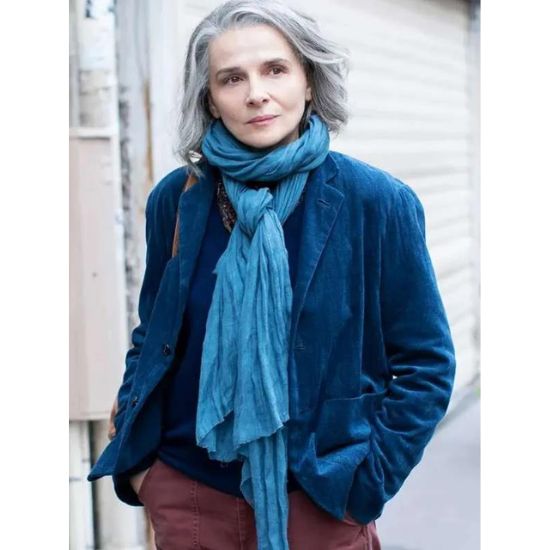 The Staircase Juliette Binoche (Sophie Broussard) Blue Cotton Blazer