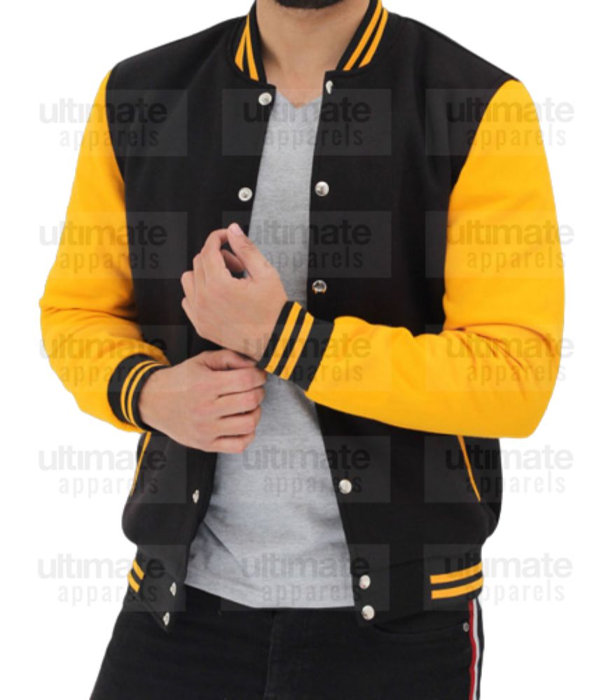 Baseball-Letterman-Black-and-yellow-Jacket