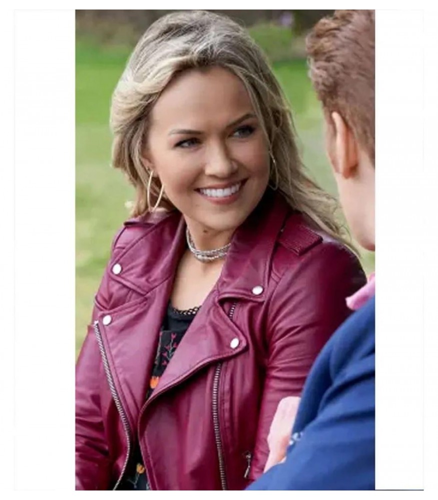 Chesapeake Shores S3 (Bree O'brien) Emilie Ullerup Pink Leather Jacket