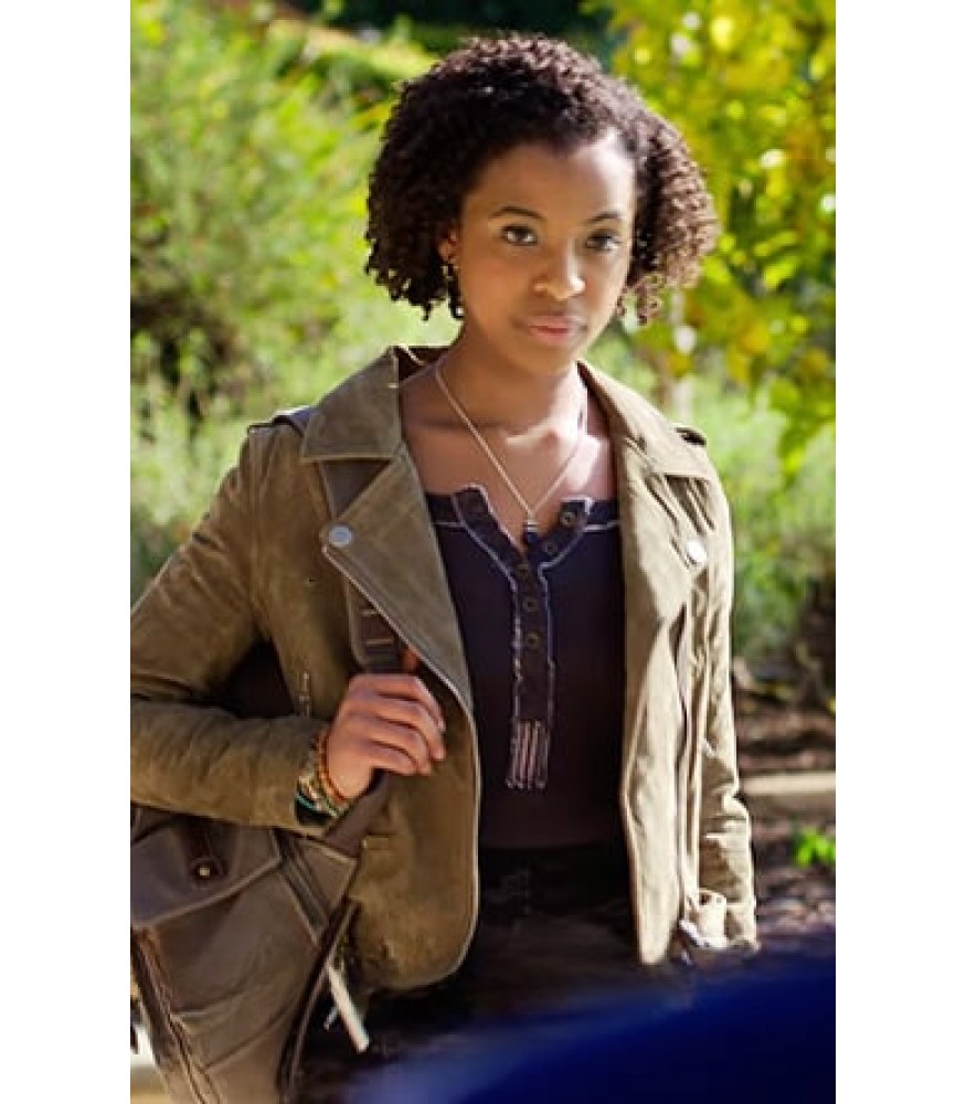 13 Reasons Why Grace Saif (Ani Achola) Suede Leather Jacket