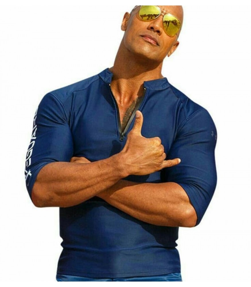 Baywatch Dwayne Johnson (Mitch Buchannon) Blue Fleece Jacket