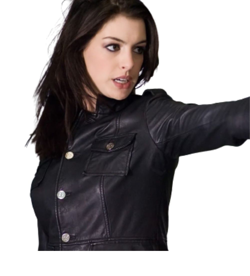 Get Smart Anne Hathaway (Agent 99) Black Leather Jacket