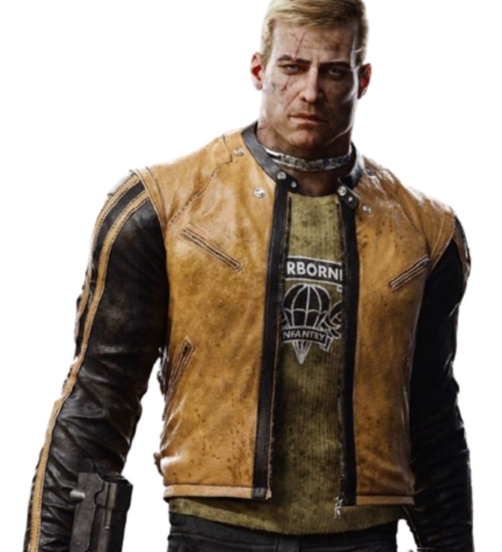 Wolfenstein 2 Brian Bloom (William Blazkowicz) Yellow Leather Jacket