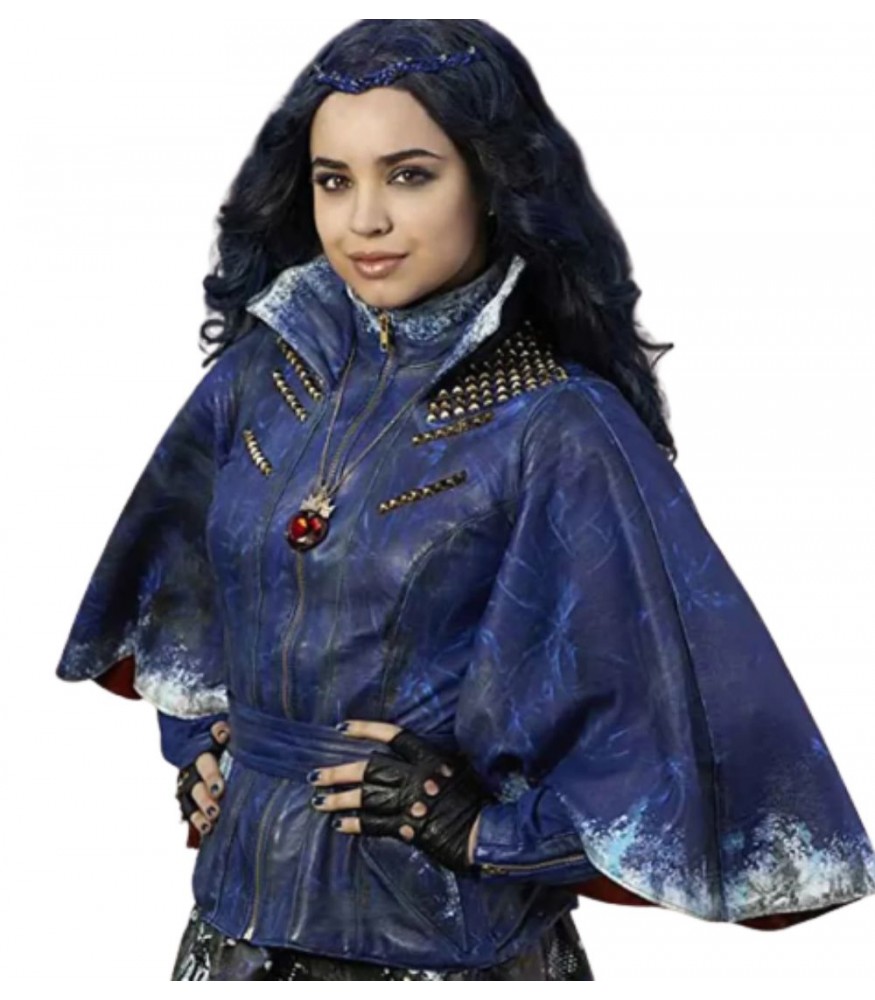 Descendants 3 Sofia Carson (Evie) Blue Leather Jacket