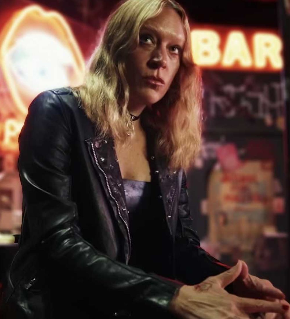 Poker Face 2023 Chloë Sevigny (Ruby Ruin) Black Leather Jacket