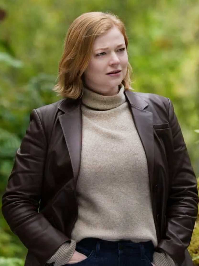Succession S04 Sarah Snook (Shiv Roy) Leather Blazer
