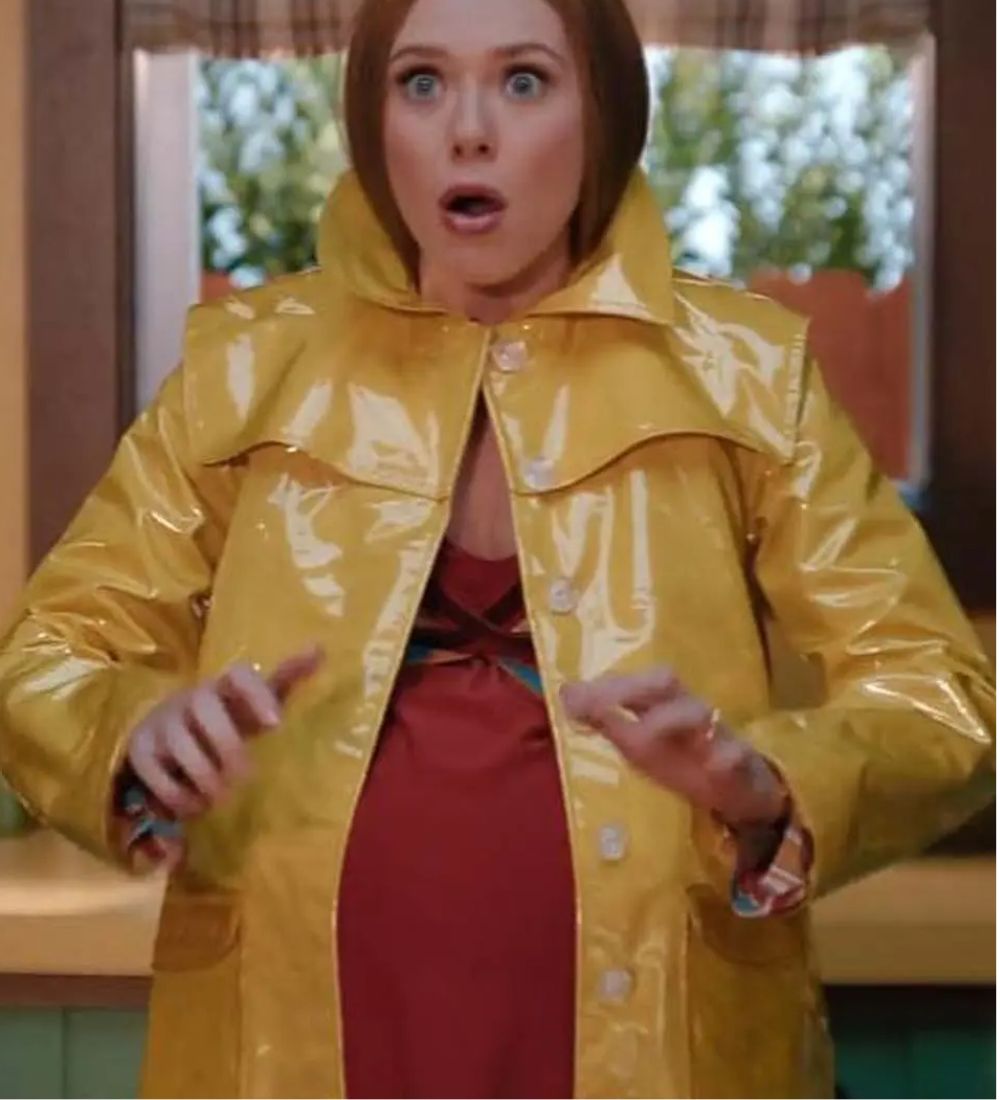 Wanda Vision Elizabeth Olsen (Wanda Maximoff) Yellow Parachute Coat