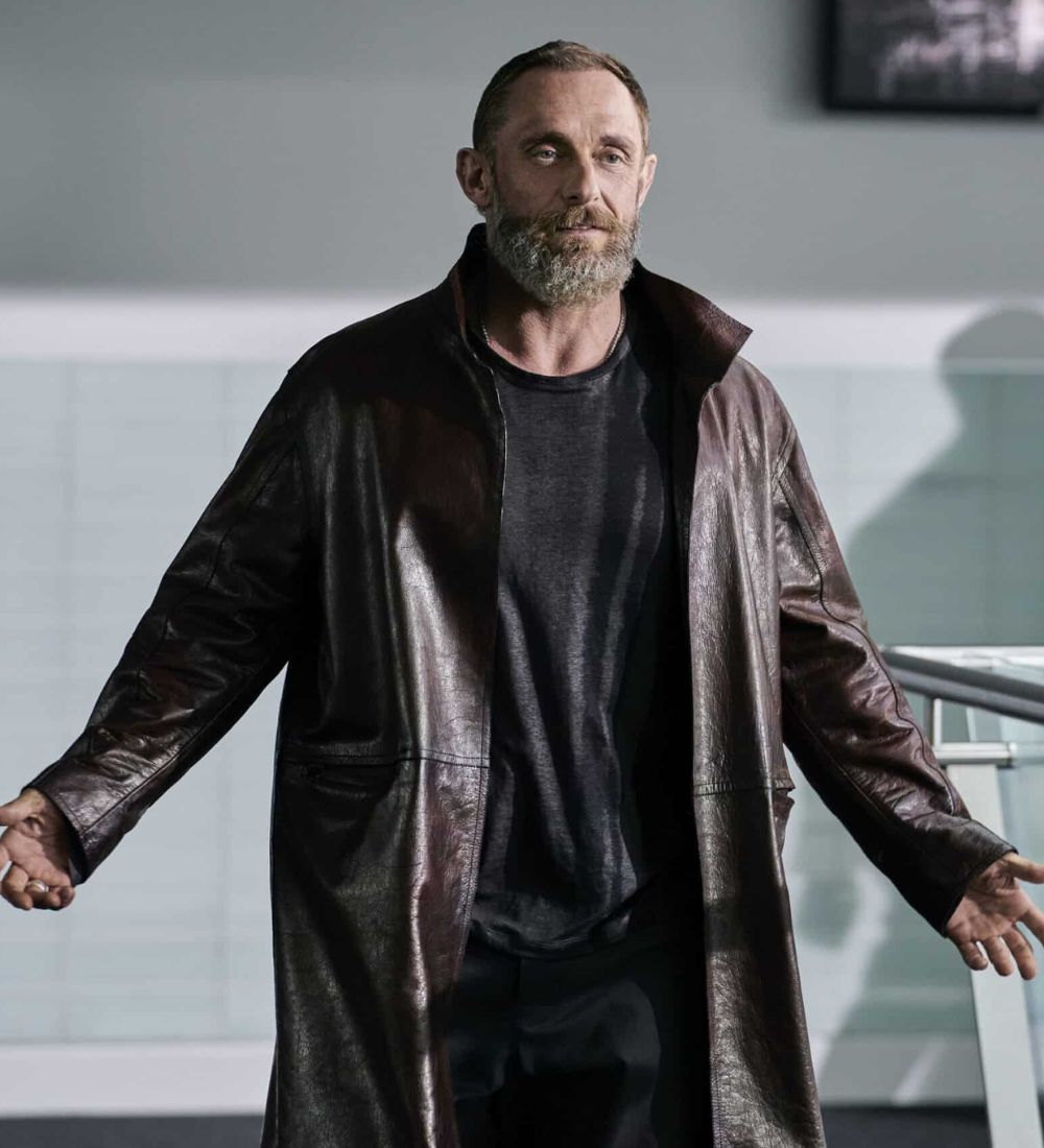 Citadel 2023 Roland Møller (Anders Silje) Brown Leather Coat