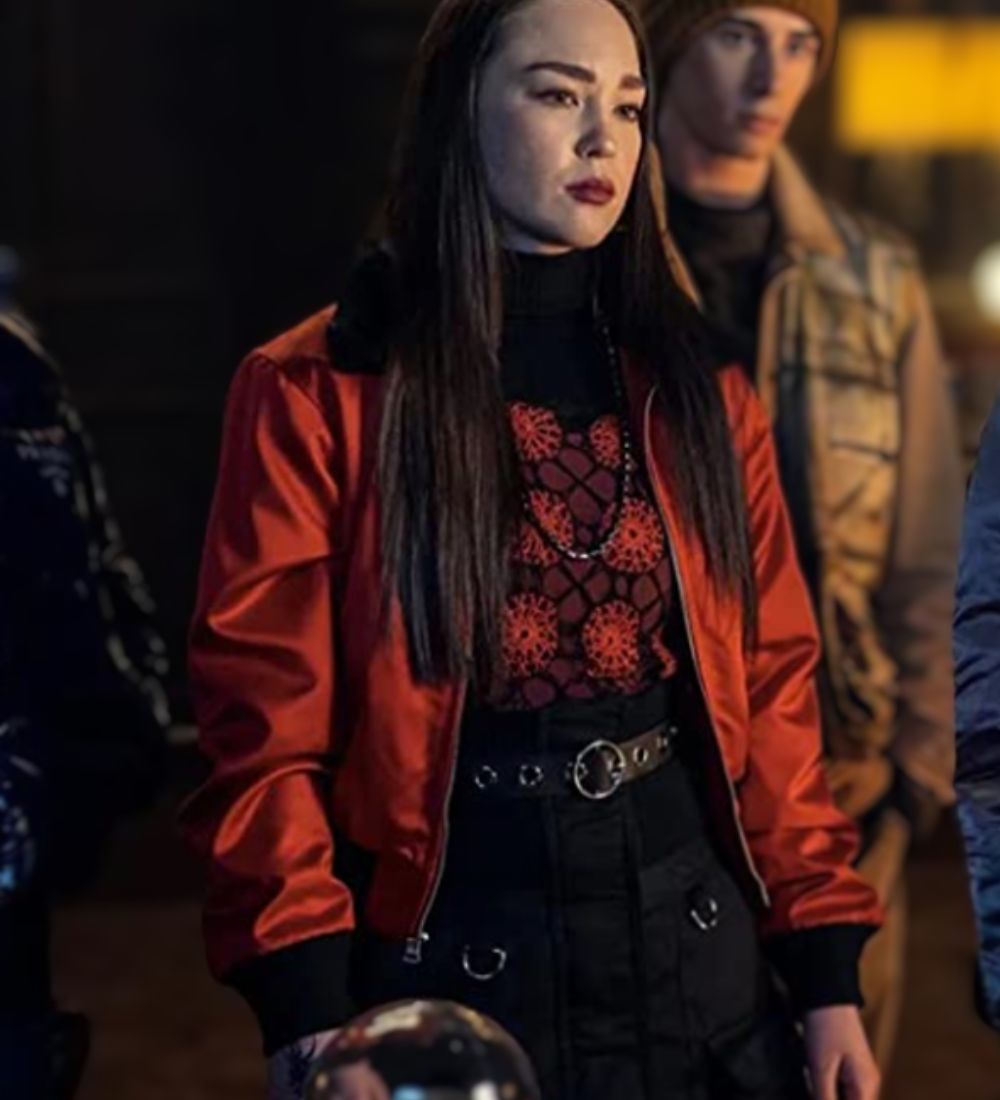 Wednesday 2022 Naomi J. Ogawa (Yoko Tanaka) Bomber Satin Jacket