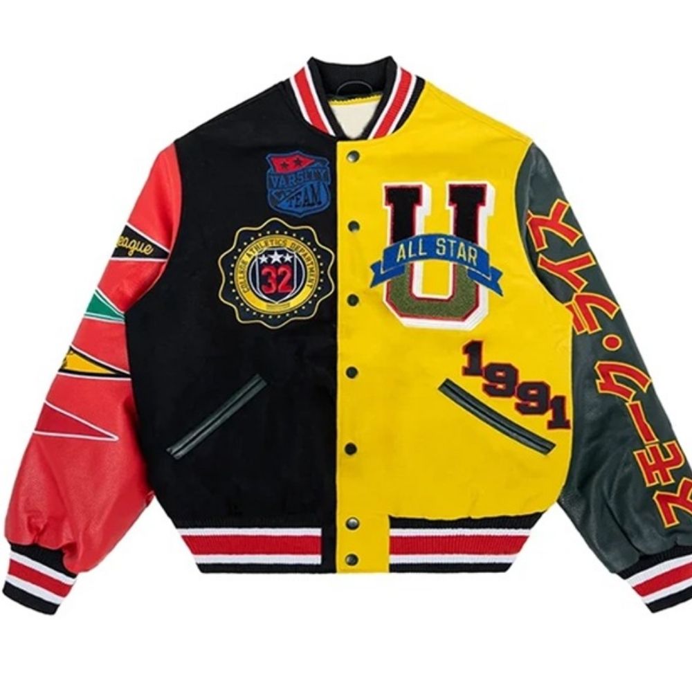 All Star Hipster Smoke Rise Varsity Bomber Jacket