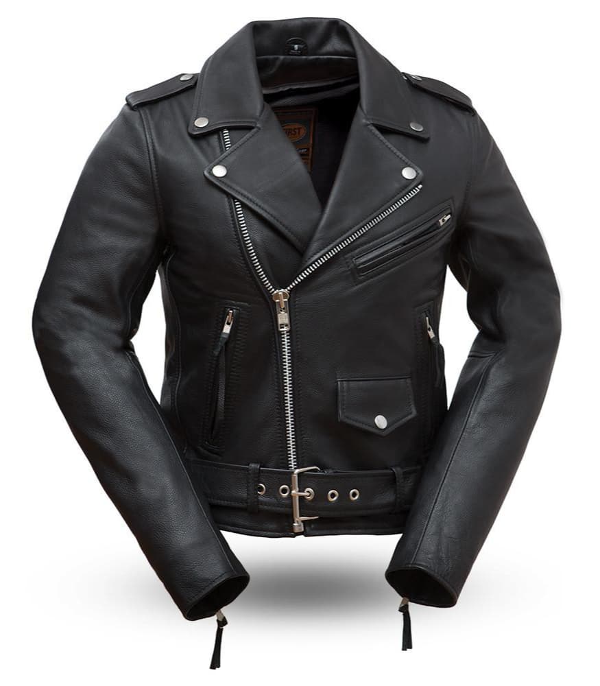 Connecticut Women's Black Asymmetrical Leather Motorcycle Jacket