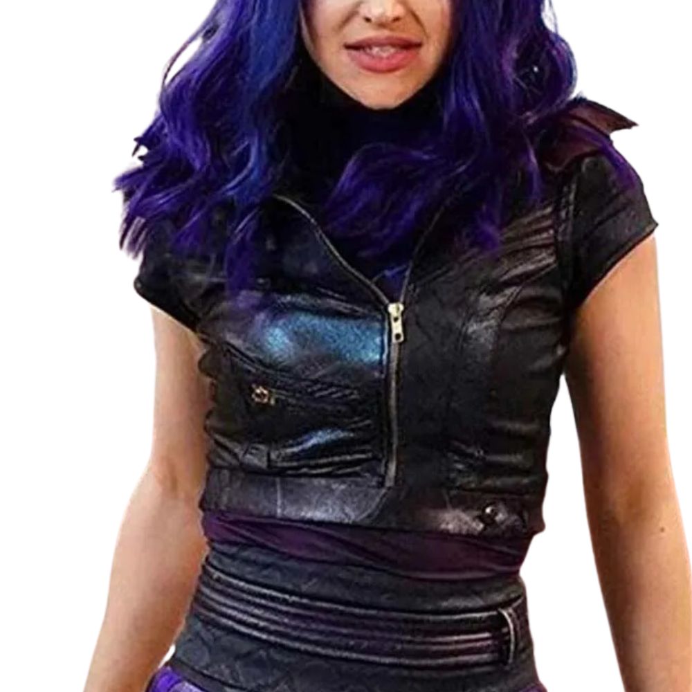 Descendants 3 Mal Dove Black Leather Jacket