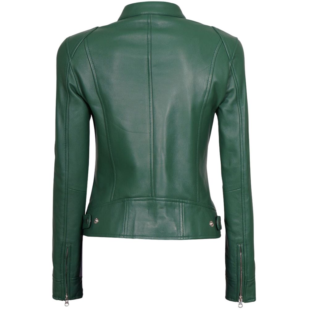 dodge-womens-cafe-racer-green-leather-jacket