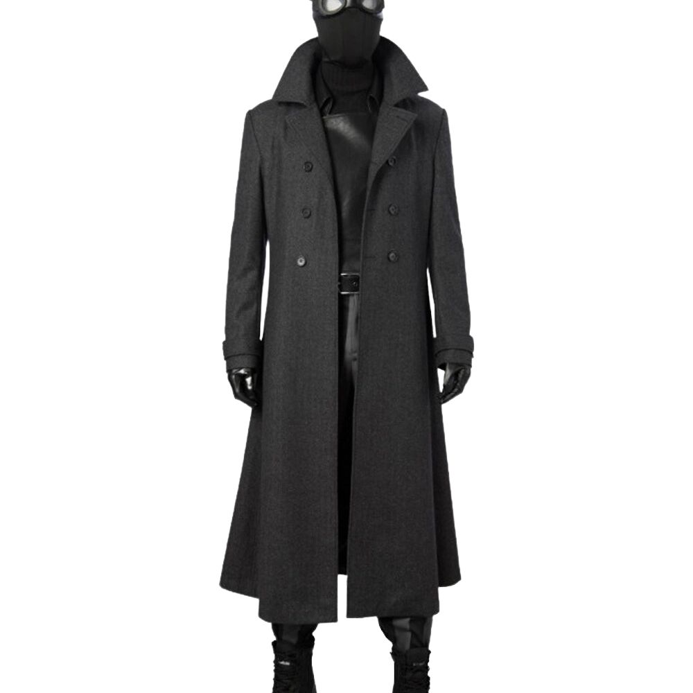 SPIDER MAN INTO THE SPIDER VERSE NICOLAS CAGE BLACK WOOL COAT
