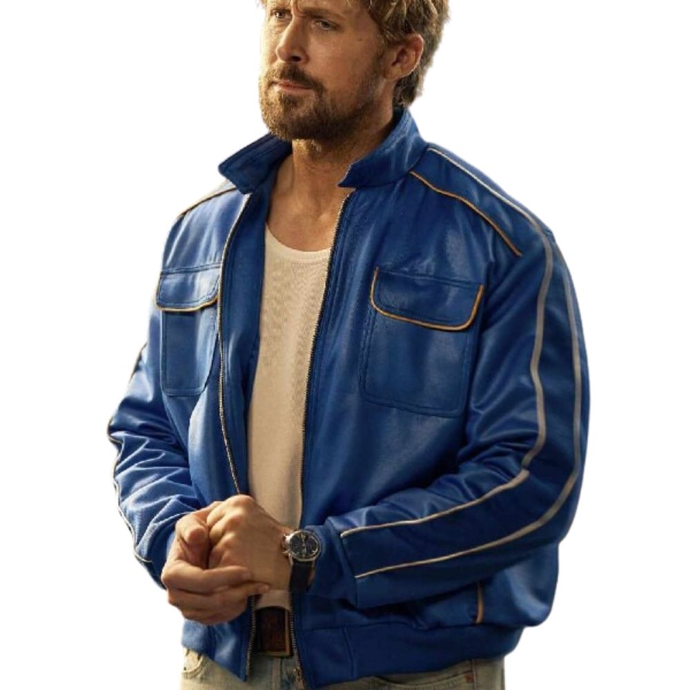 The Chase for Carrera Ryan Gosling Blue Leather Jacket