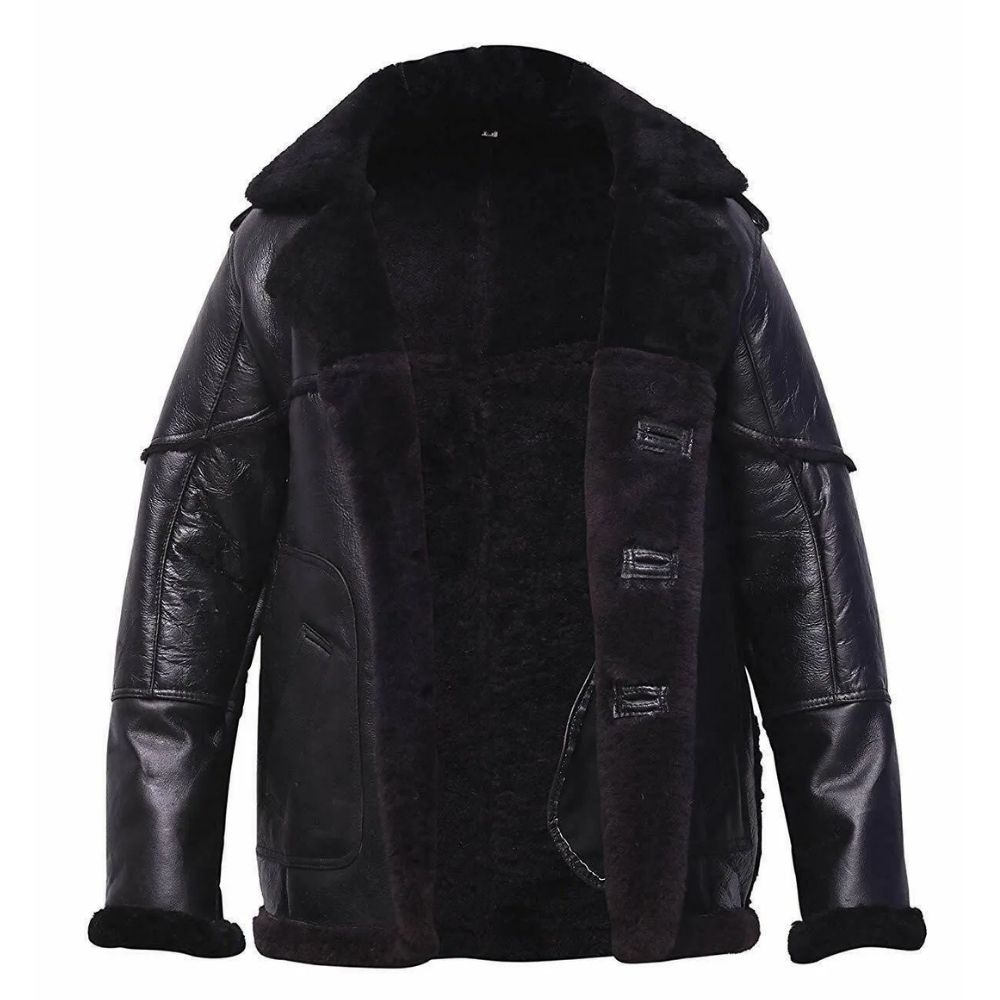 The Punisher S02 Ben Barnes Shearling Black Leather Jacket