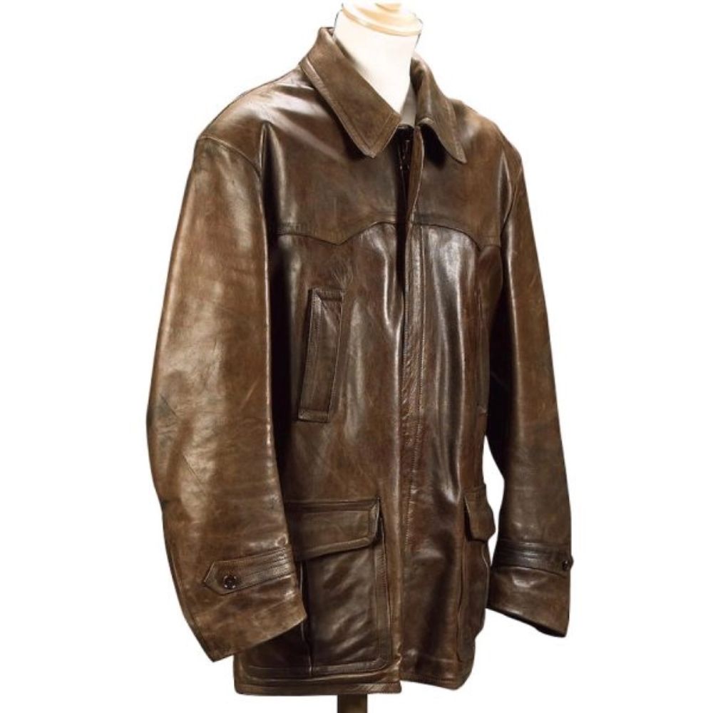 TOMORROW NEVER DIES JAMES BOND BROWN LEATHER JACKET