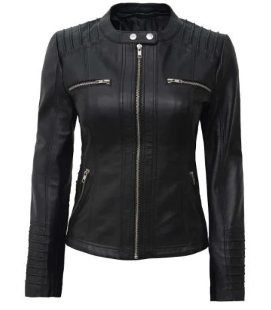 Helen Womens Black Leather Jacket