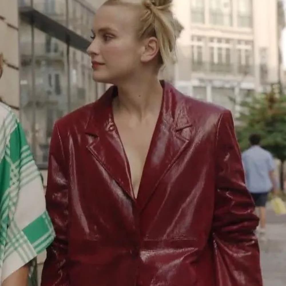 Emily In Paris S03 Camille Red Leather Blazer