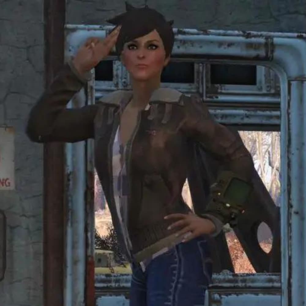 Fallout 76 Tracer Brown Shearling Leather Jacket
