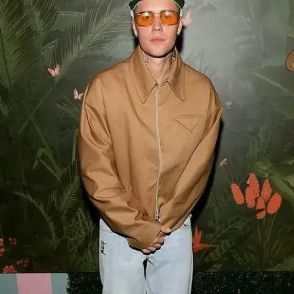 Justin Bieber Billboard Zip-Up Brown Jacket