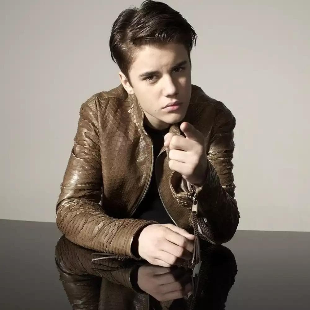 justin-bieber-brown-snake-leather-jacket