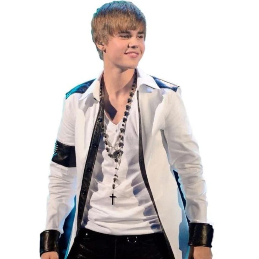 Justin Bieber Concert White Leather Jacket