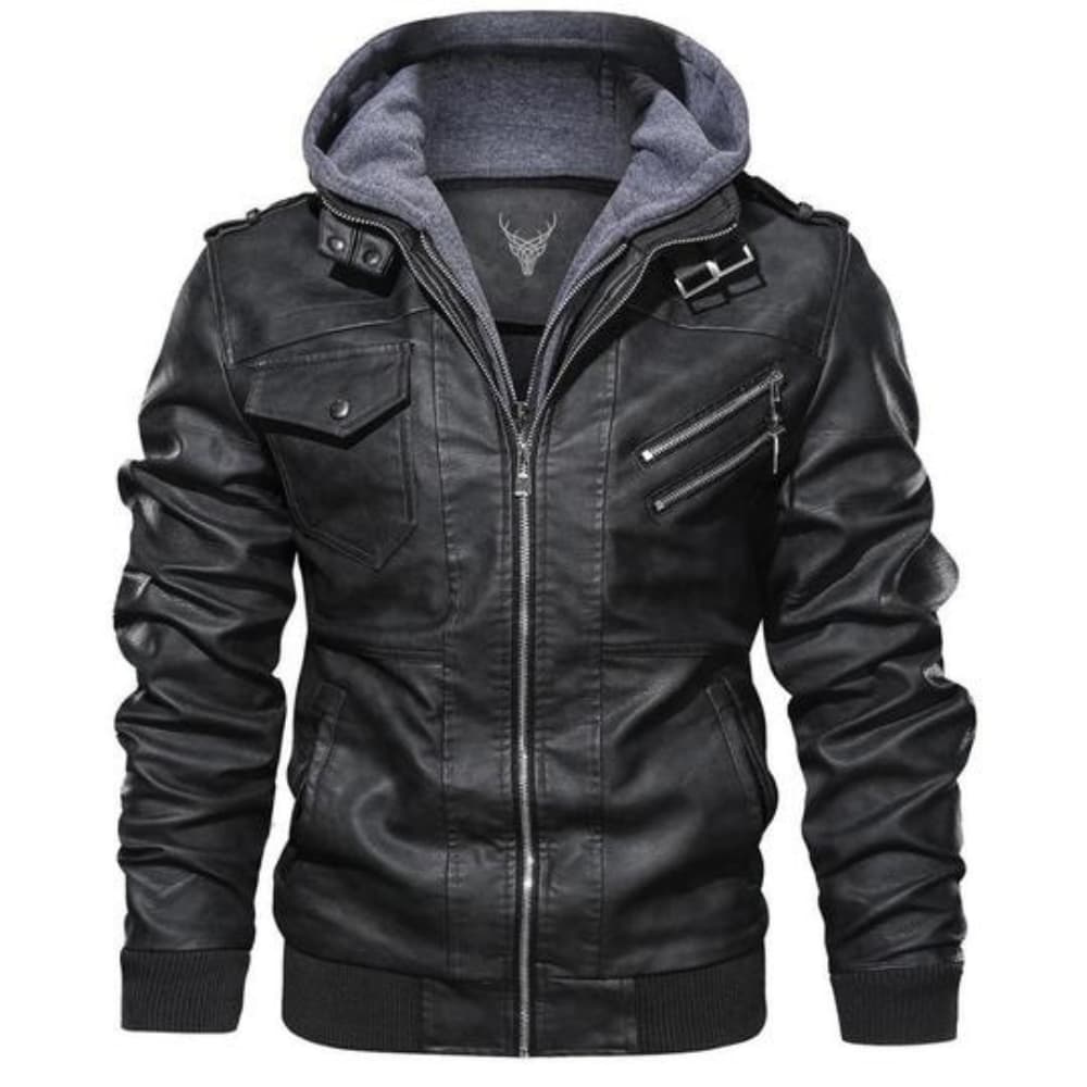 Men's Bomber Black Leather Jacket