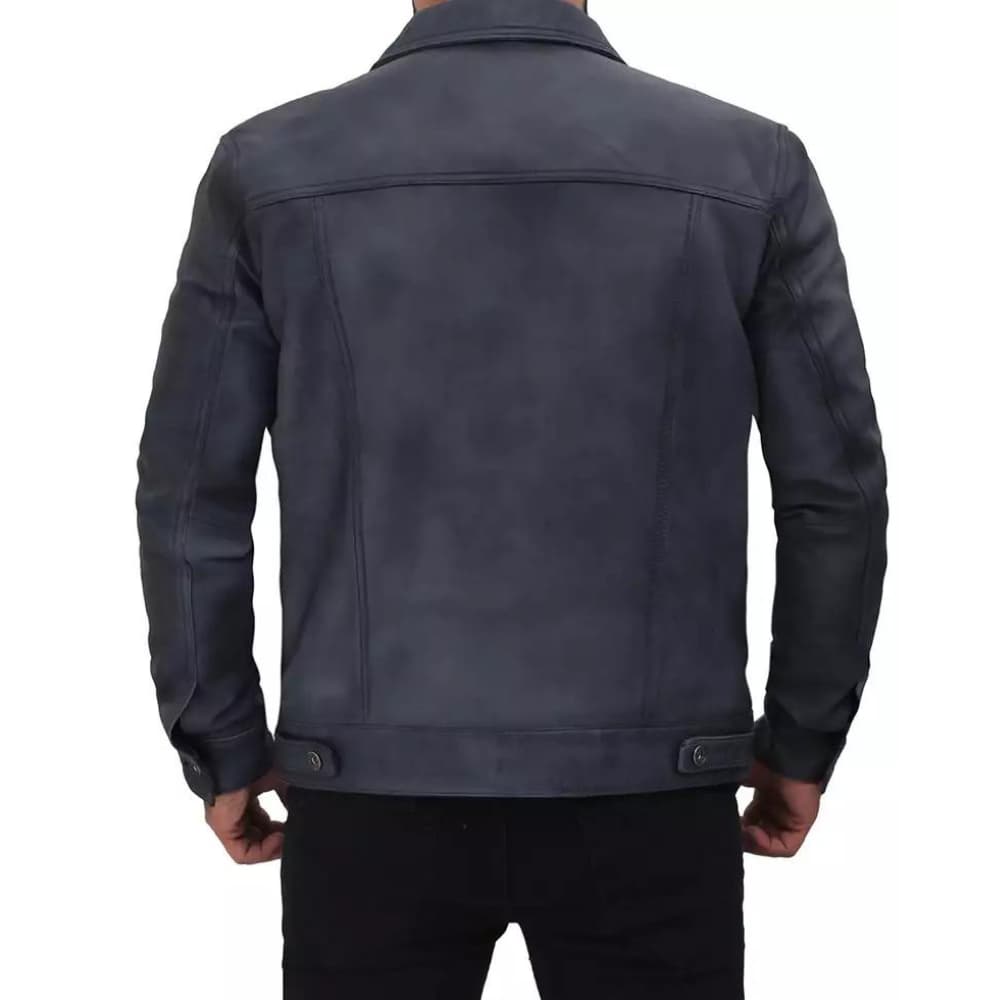 mens-grayish-blue-leather-trucker-jacket