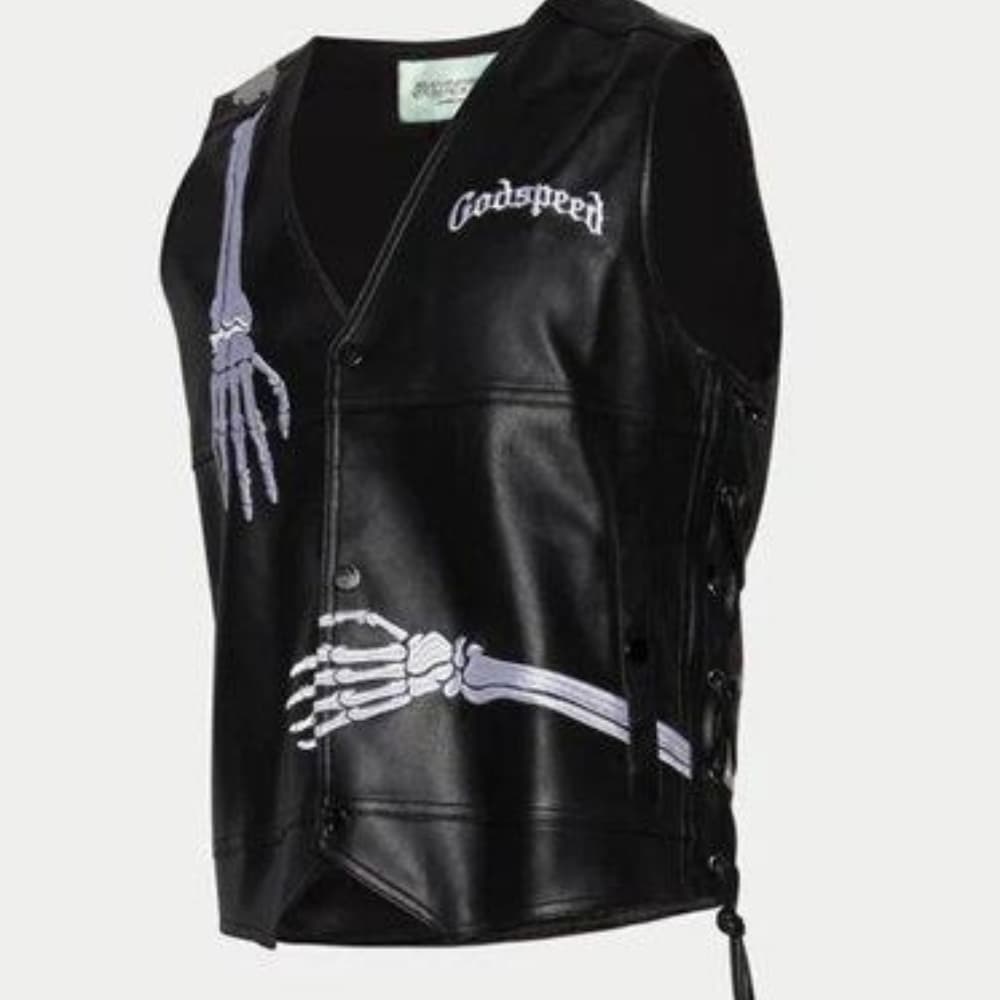 NYC Godspeed Rod Black Leather Vest