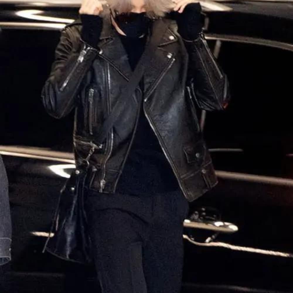 Park Jimin Black Motorcycle Leather Jacket