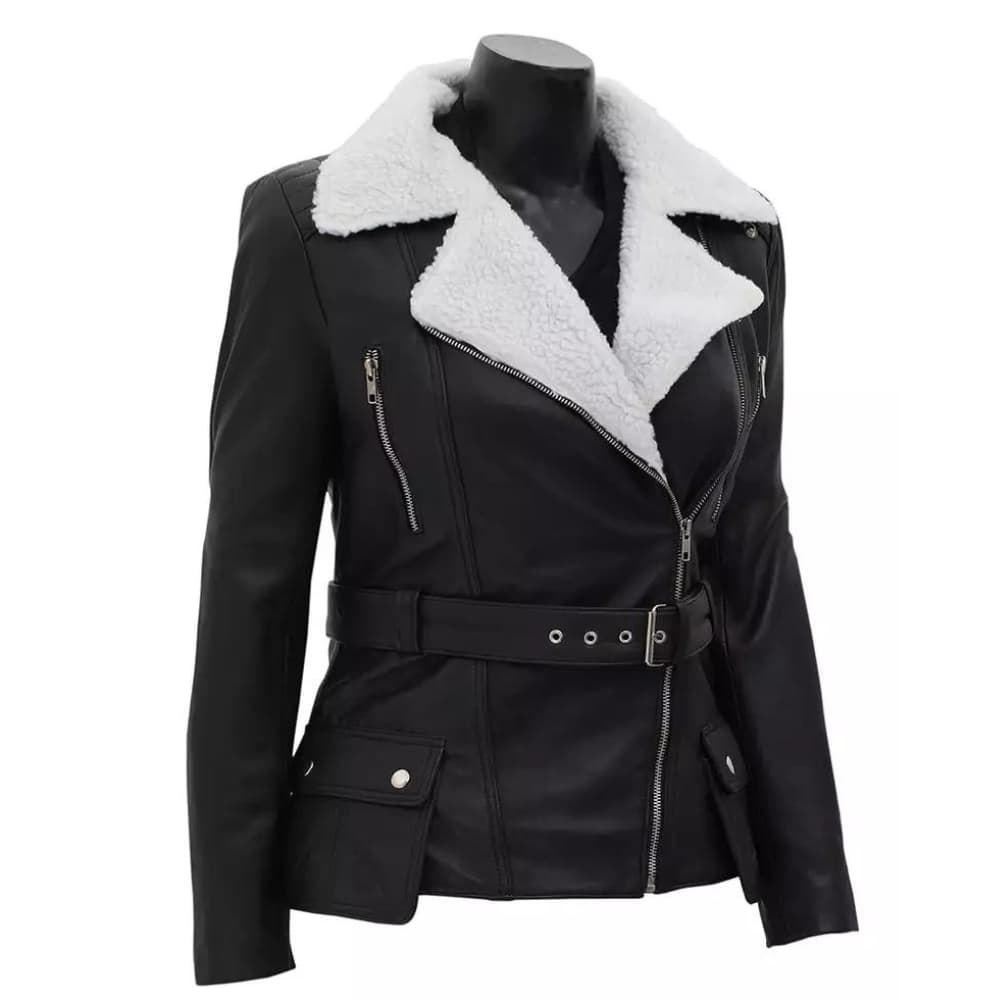 womens-asymmetrical-fur-sherpa-black-jacket